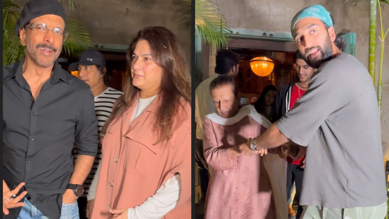 Meezaan Jafri With dad Jaaved Jaaferi & Mom Habiba Jaffrey With Family At Restaurant in bandra