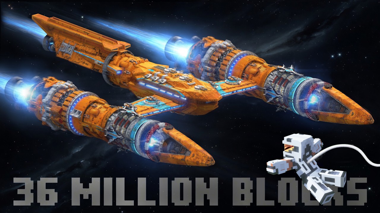 I Built The Largest Spaceship in Minecraft with full Interior [800 Hours Timelapse + Download]