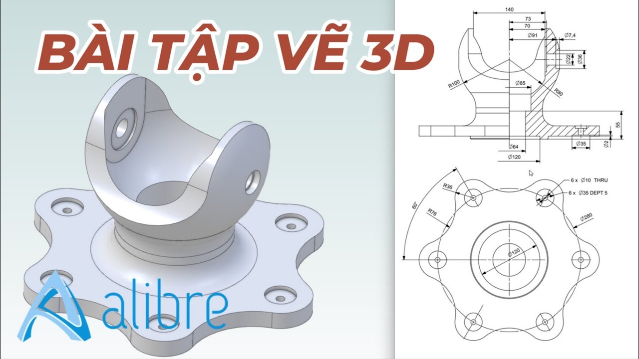 Практические упражнения по 3D-рисованию в программе Alibre Design — 3D-упражнения