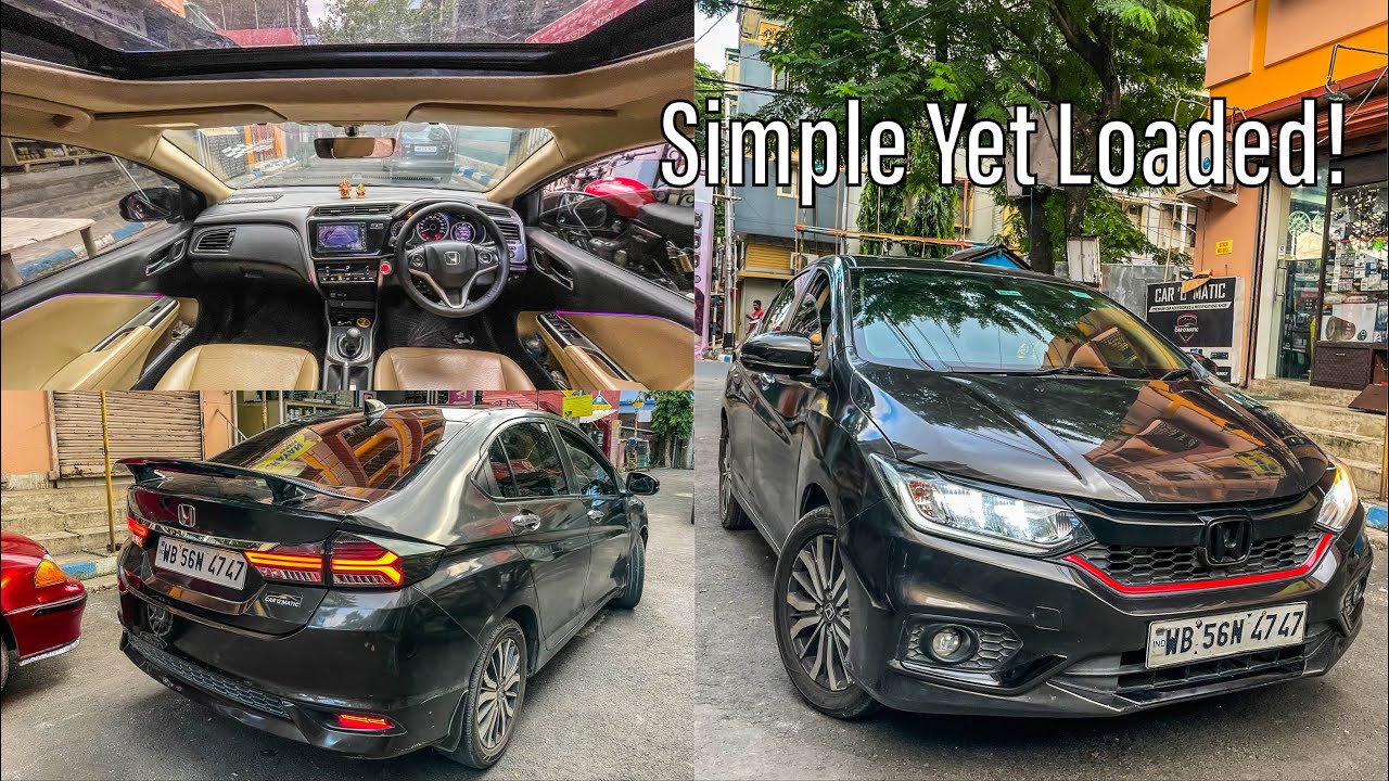 MODIFIED HONDA CITY 💥 | AUDIO | CARBON FIBRE SPOILER | TAILLAMPS | CAR O MATIC KOLKATA 💣🖤💣