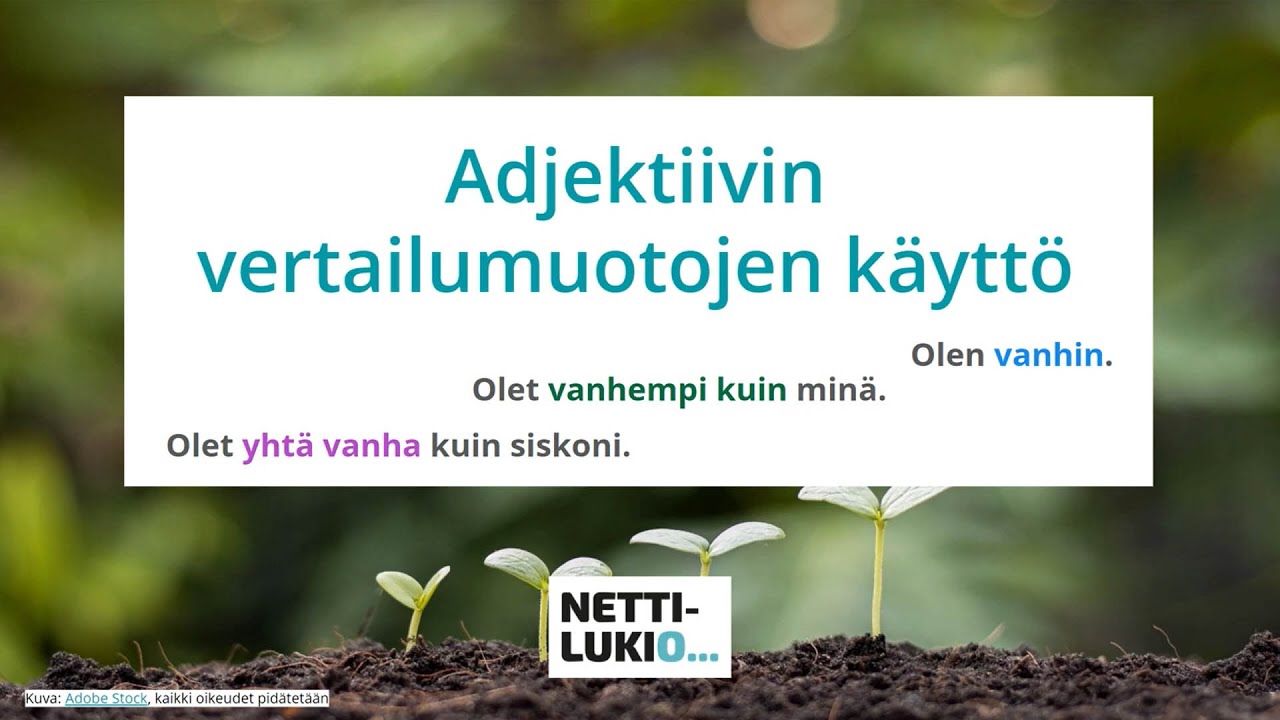 Ruotsi: Adjektiivien vertailumuotojen käyttö (lukio)