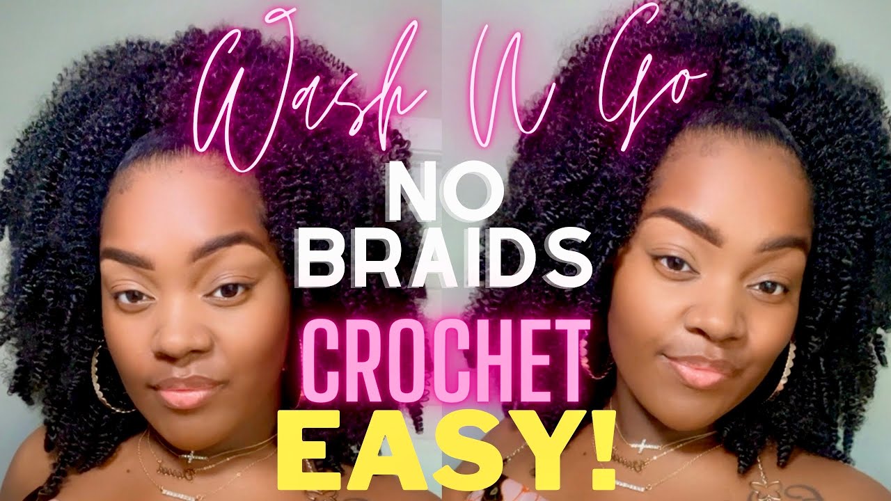 EASY *NO BRAIDS* WASH N GO CROCHET STYLE ON SHORT NATURAL HAIR | TATIAUNNA
