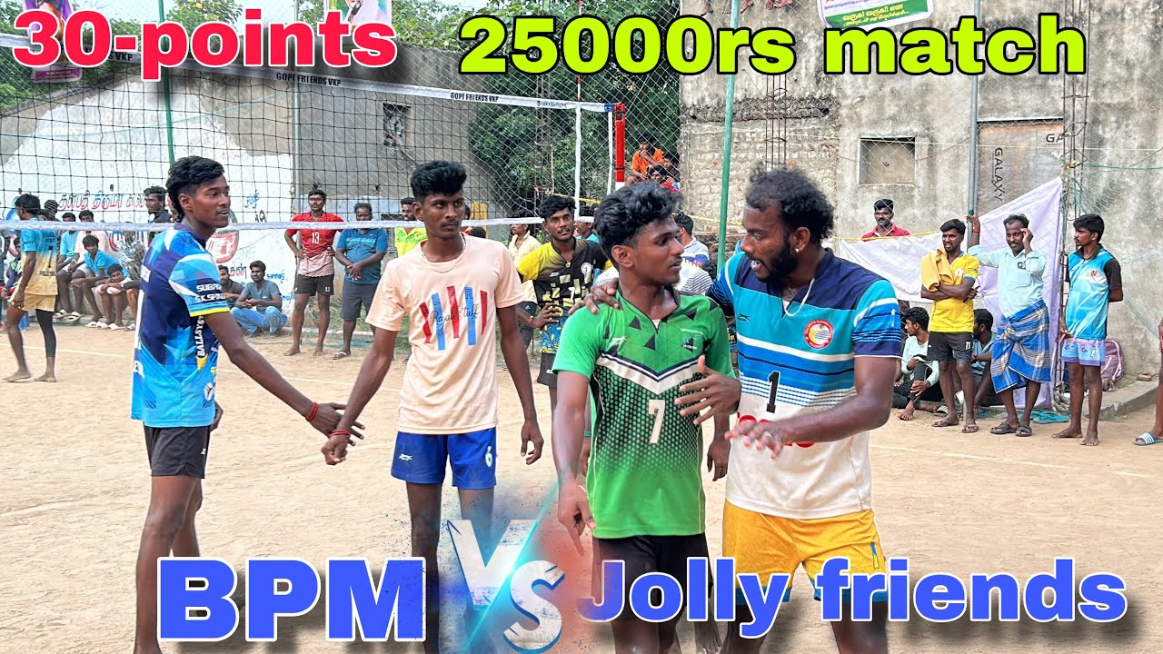 New 25000rs match | 30 points full fire🔥| Bomiyarpalayam vs Jolly friends | Mr Love Volleyball