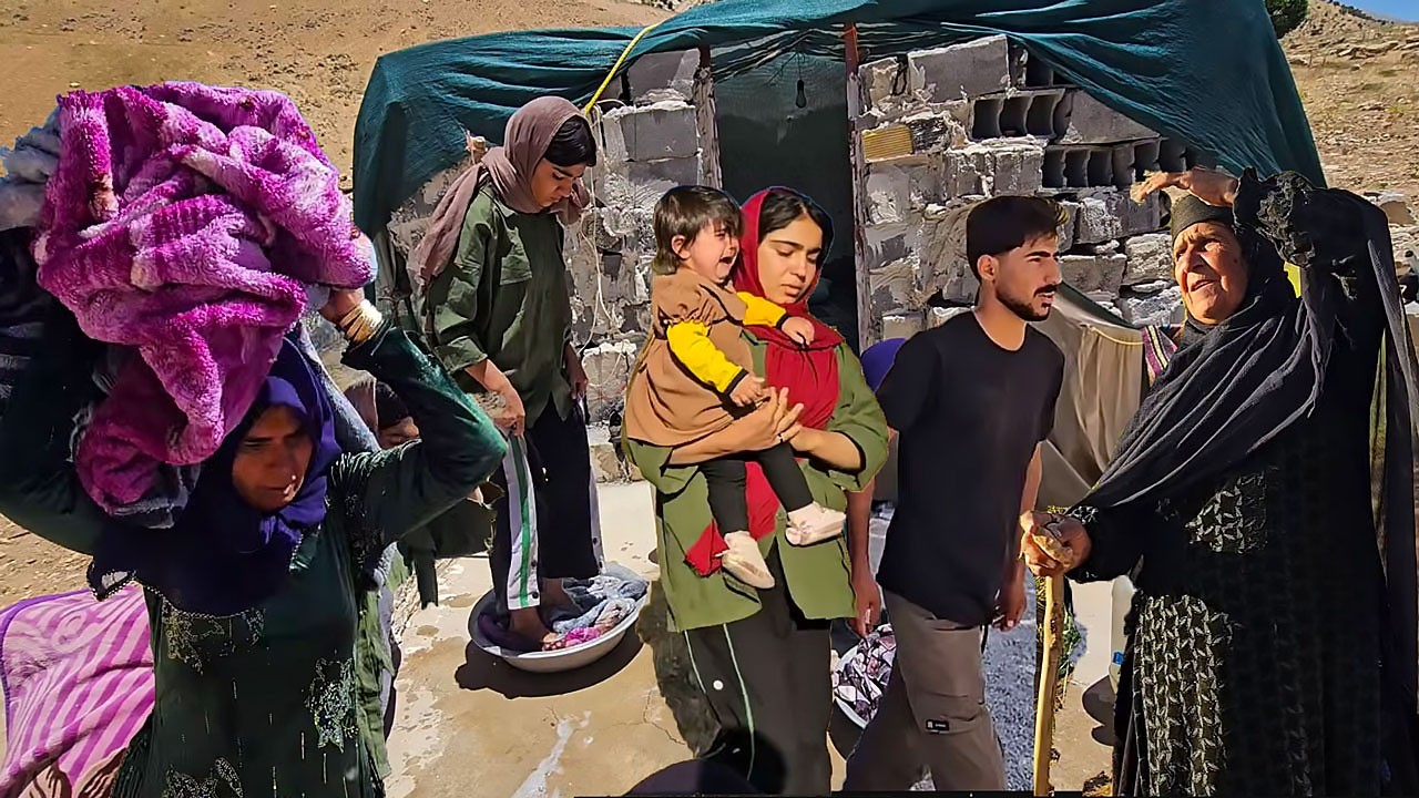 A busy day for Fariba and her daughters