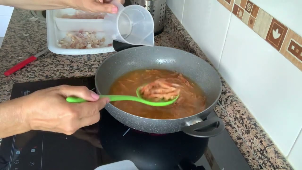 Espaguetis con gambas al ajillos sin gluten