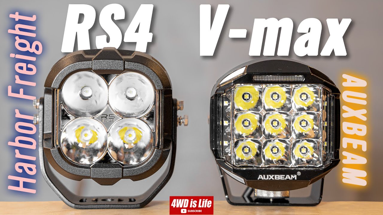 Harbor Freight Roadshock Edge 4 LED против серии AUXBEAM V-max