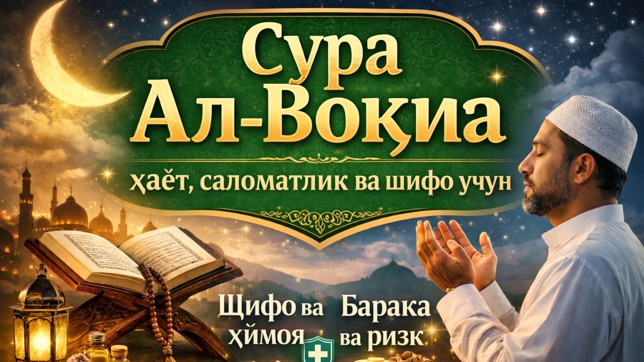 Сура Ал-Воқиа ҳаёт, саломатлик ва шифо учун | سورة الواقعه  | Qur’on oyatlarining chiroyli tilovati