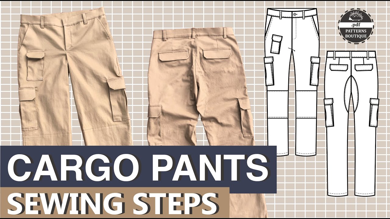 Cargo Pants for Men — Complete Sew-Along Tutorial (No Talking) | PDF Patterns Boutique