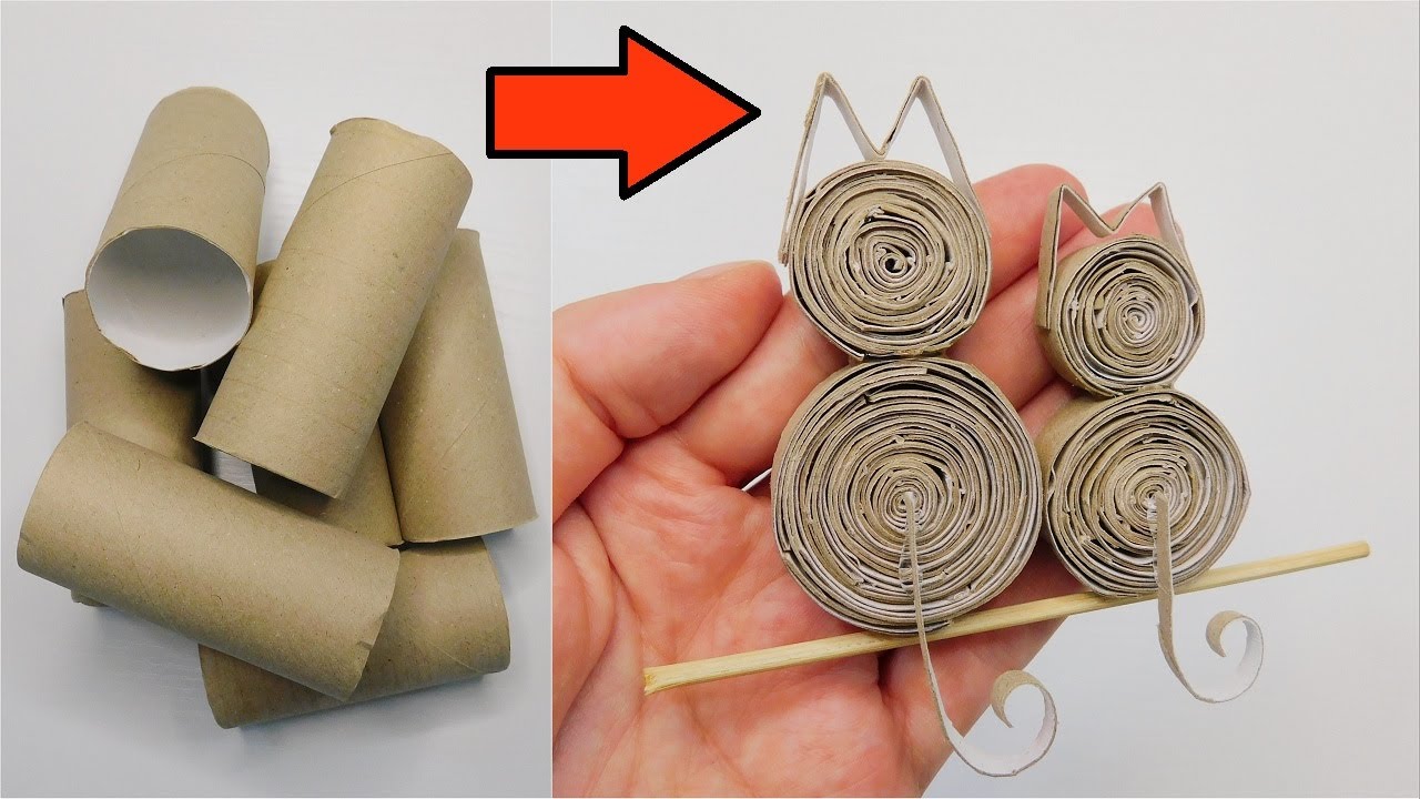 Funny Cats Made of Toilet Paper Rolls / Easy Quilling Cats Tutorial / Wonderful Recycling DIY Crafts