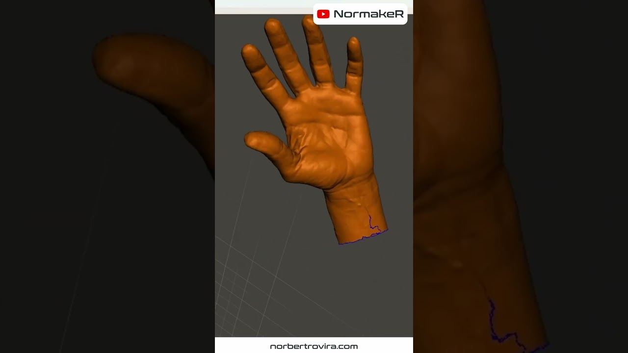 Suavizando y reparando un escaneo en 3D de una mano #escaner3d #meshmixer