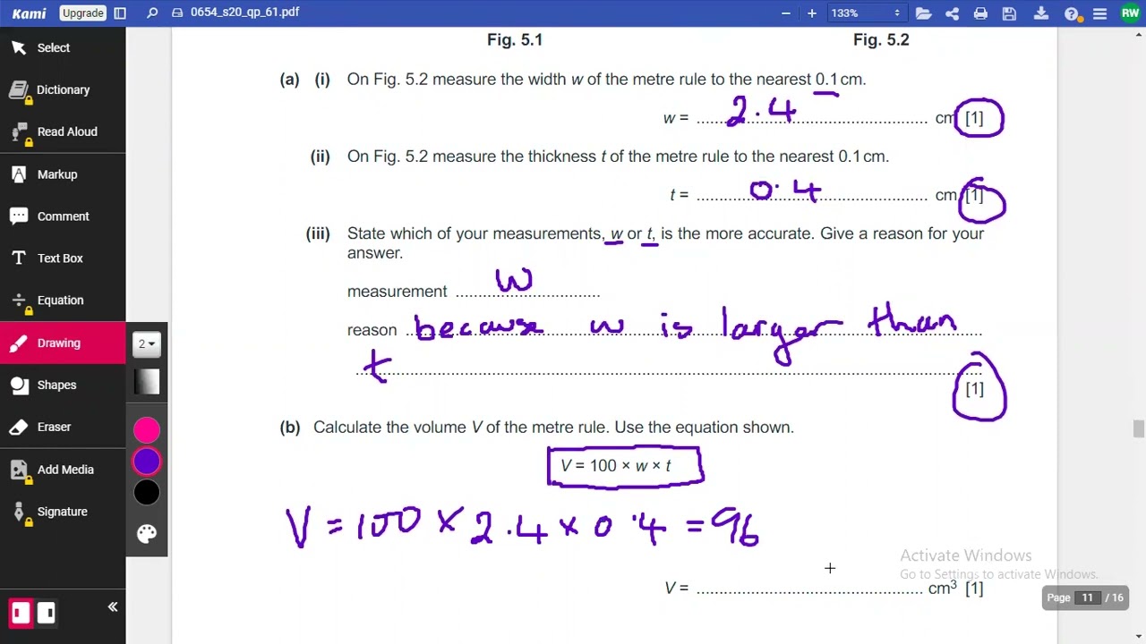 IGCSE CIE Coordinated Science Paper 6 - Density and Moments Question
