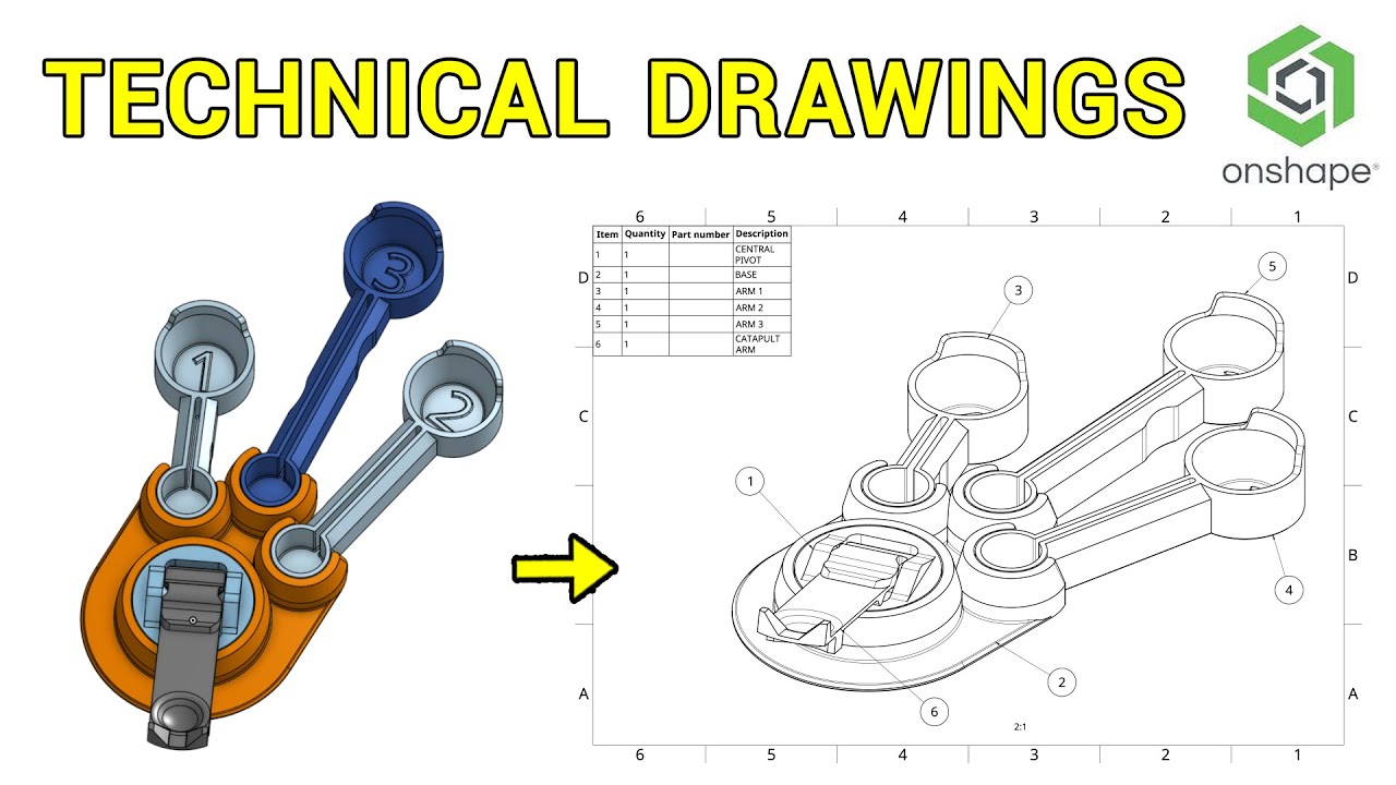 3D model to technical drawing  - 3D design for 3D printing