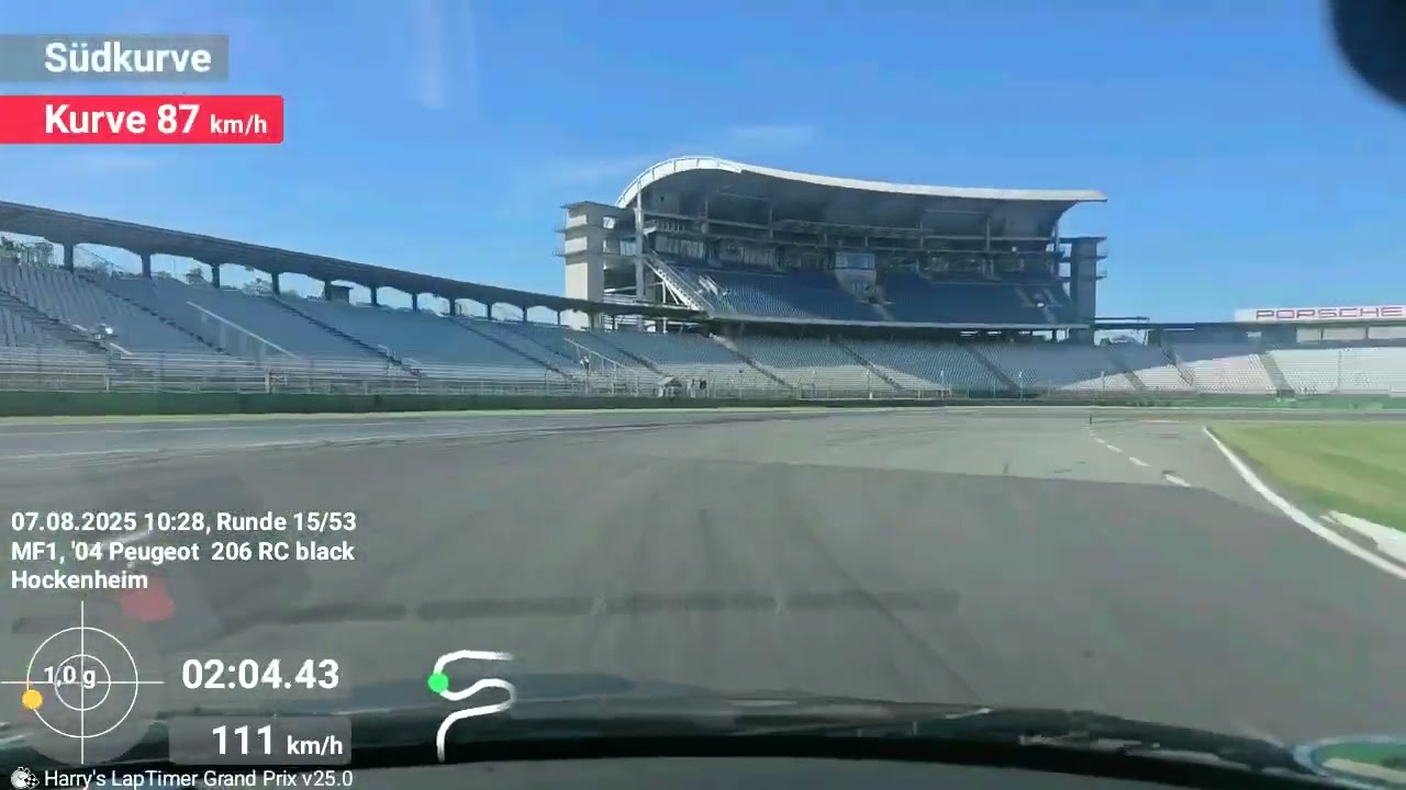 Touristenfahrten Hockenheimring, 07.08.2025, Peugeot 206 RC schwarz, Gruppe 1-2, ca. 10.20 Uhr