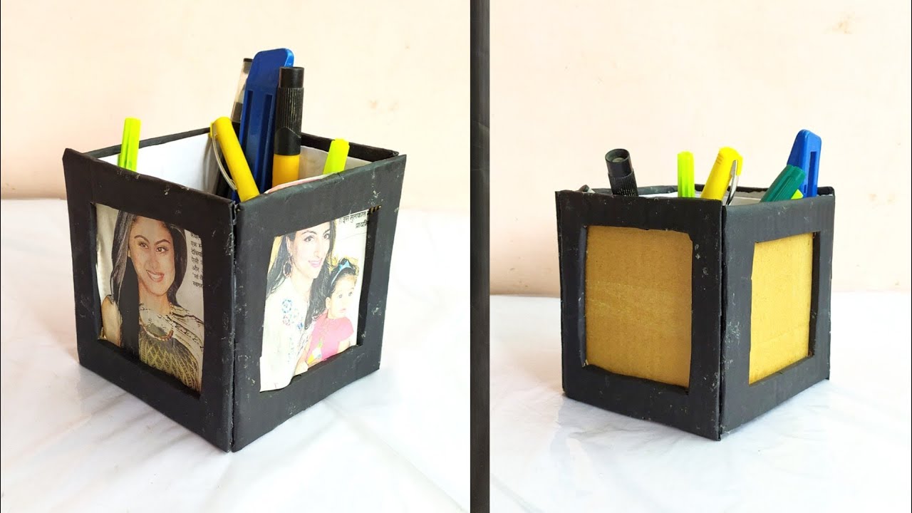 Diy photo frame with pen stand | photo frame Decoration ideas | pen stand |pen holder | #A183