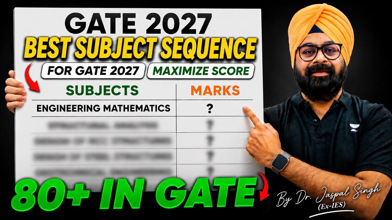 The Perfect Subject Order for GATE 2027 | 80+ Marks Strategy By Dr. Jaspal Singh (Ex-IES)