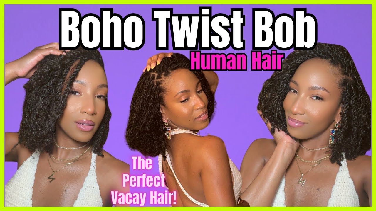 Now This Is A Boho Bob! | Human Hair BOHO TWIST BOB Tutorial | Alternative Crochet Install Method