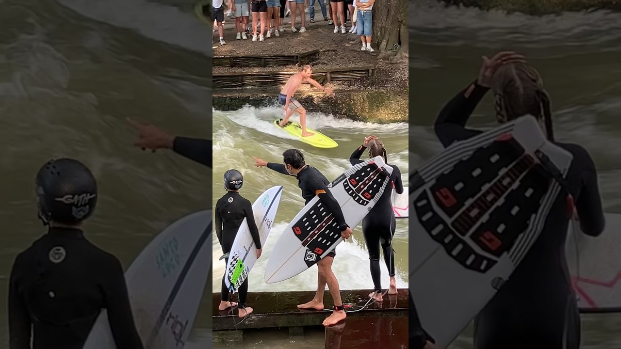 Eisbach Fans in M&uuml;nchen  #surfing #surf #artist #waterartis