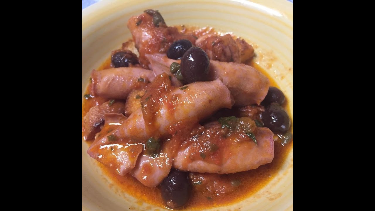 TOTANI IN UMIDO CON CAPPERI E OLIVE