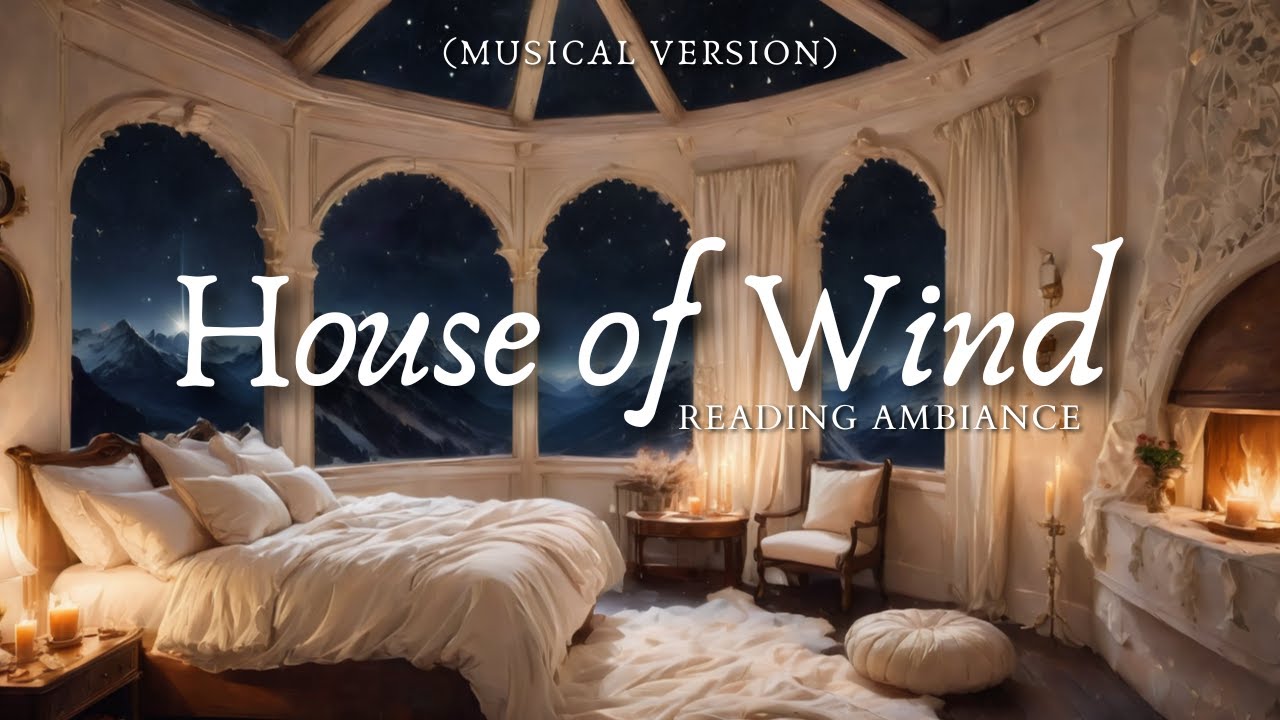 📚🌙House of Wind Ambience - With Music - Fire Crackling, Wind Blowing, Night Court, Fantasy | ACOTAR