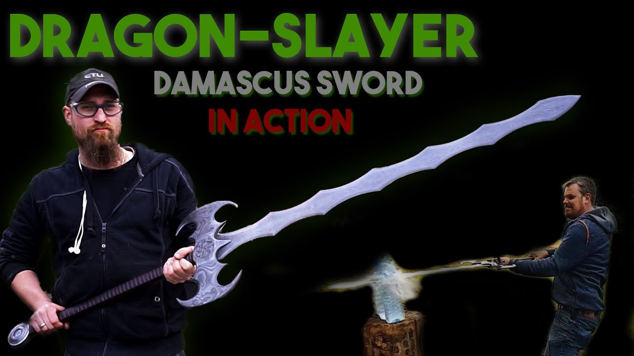 Drachen-Schwert aus Damaszenerstahl: RIESIGES Fantasy Schwert schmieden