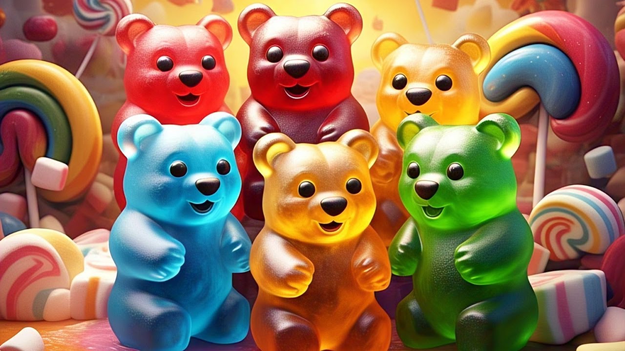 Five Little Gummy Bears | Cute Kids Song | Nursery Rhyme & Fun Dance | Gummy Bear Cartoon