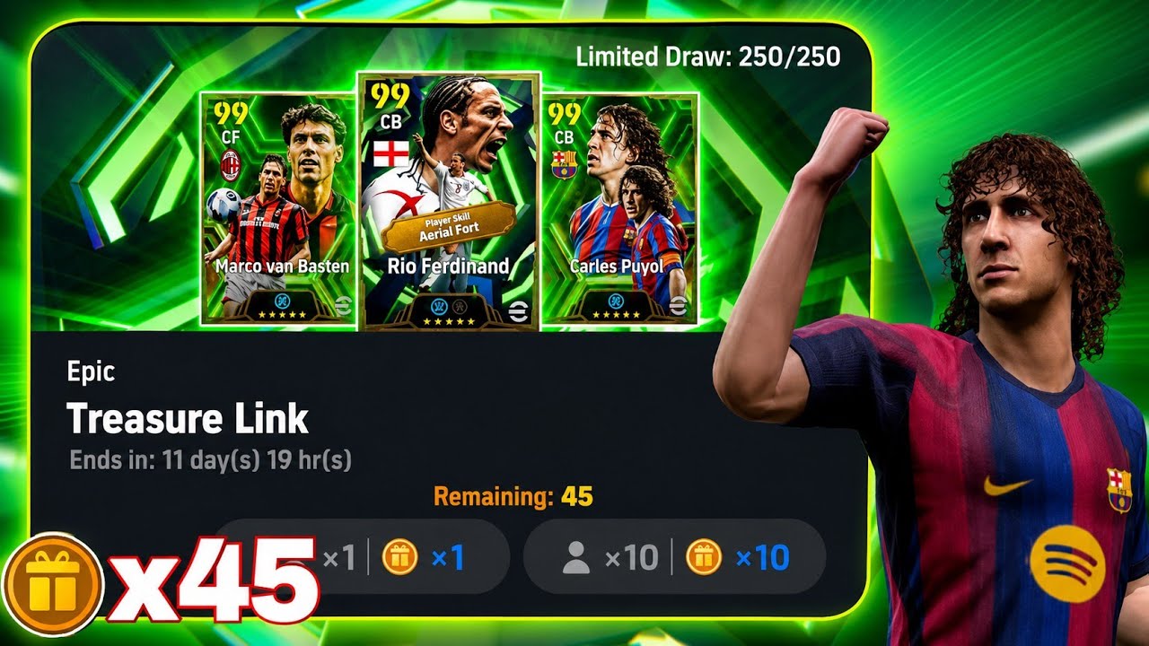 I Got a FREE EPIC in 45 Chance Deals! 😱 Treasure Link Pack Opening | eFootball 2026 ⭐