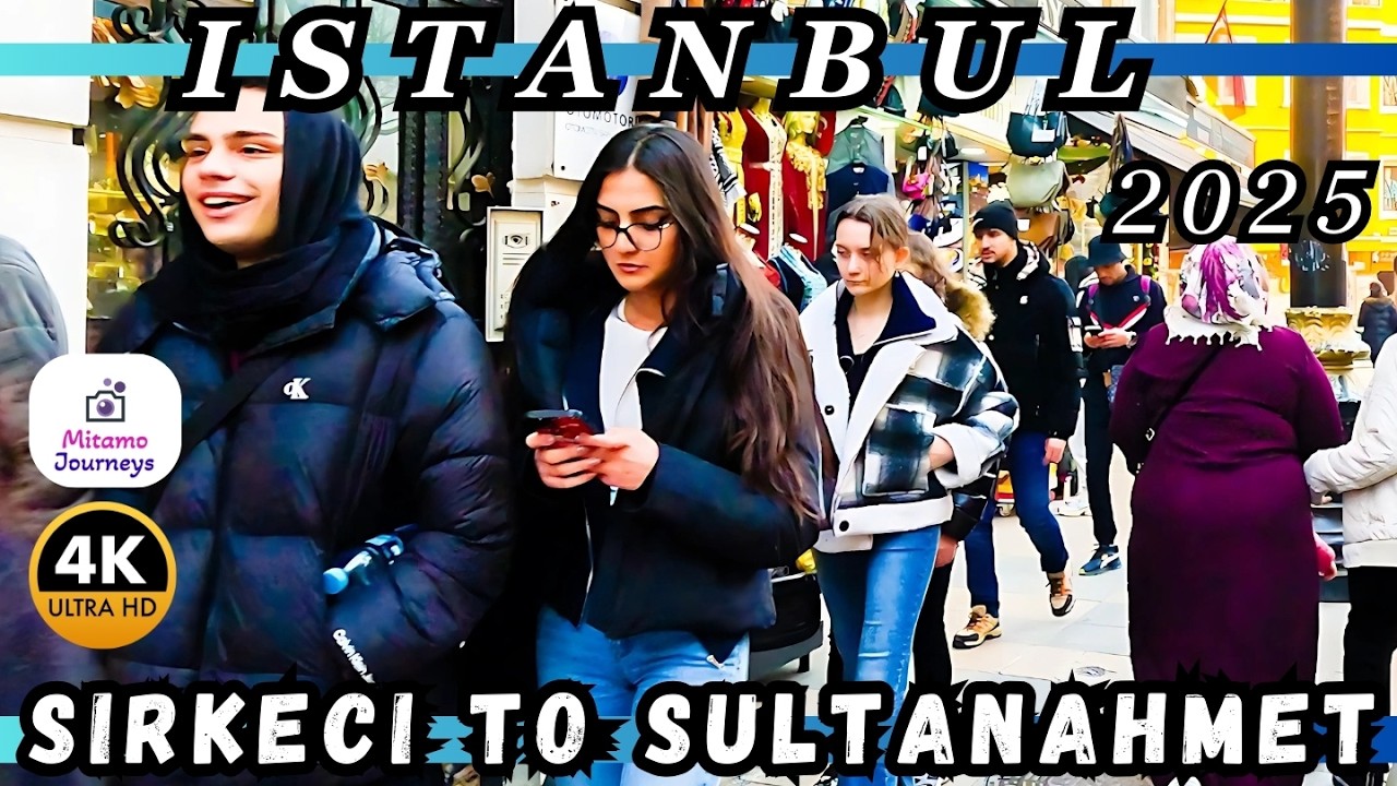 Istanbul🇹🇷 Sirkeci to Sultanahmet 4K Walking Tour: Turkish Delights, Gulhane Park, Hagia Sophia 2025