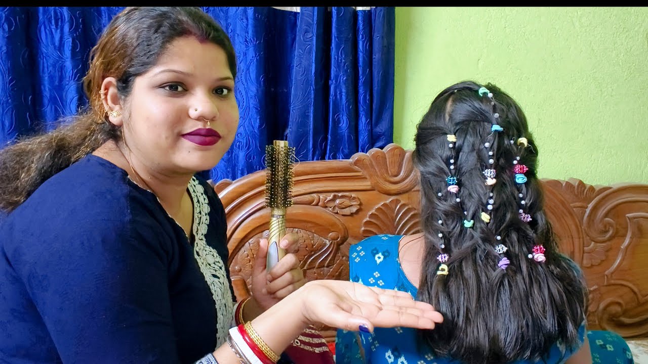 ASMR|| Brazilian School Girl Hair Binding Style Doing My Sweet Sister (Tingle's) 🫶
