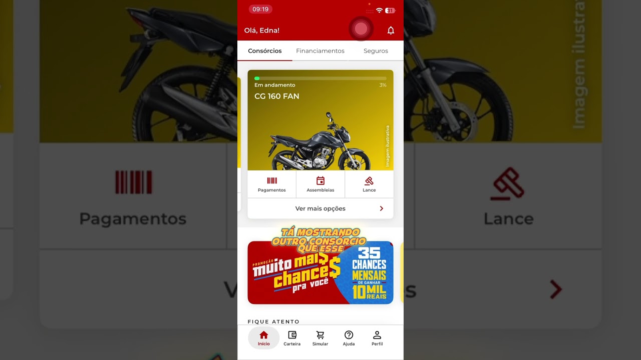 Ofertei um lance no consórcio Honda! #moto ...