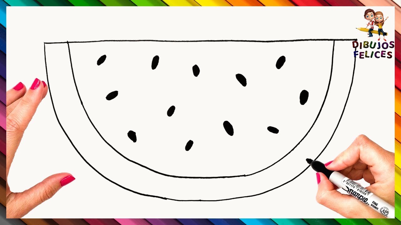 C&oacute;mo Dibujar Una Sand&iacute;a Paso A Paso 🍉 Dibujo F&aacute;cil De Sand&iacute;a
