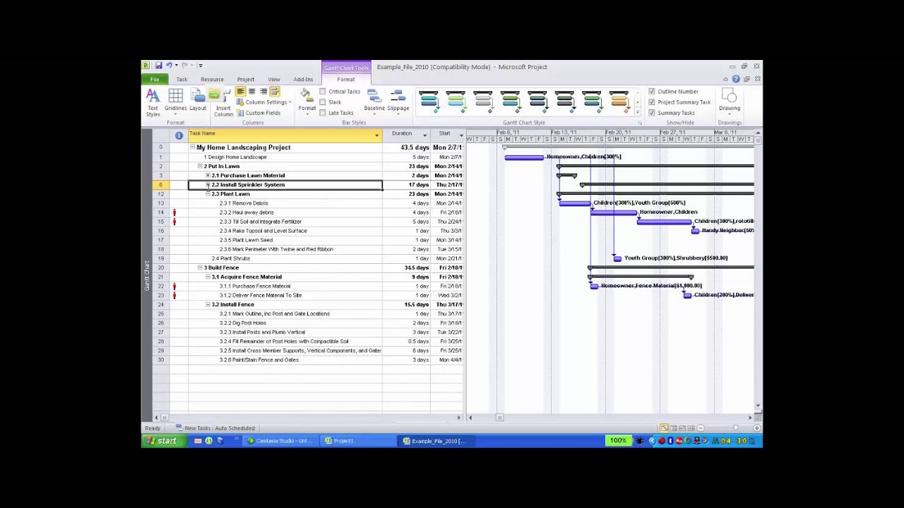 Versatile Company's Microsoft Project Tutorials: Format the WBS