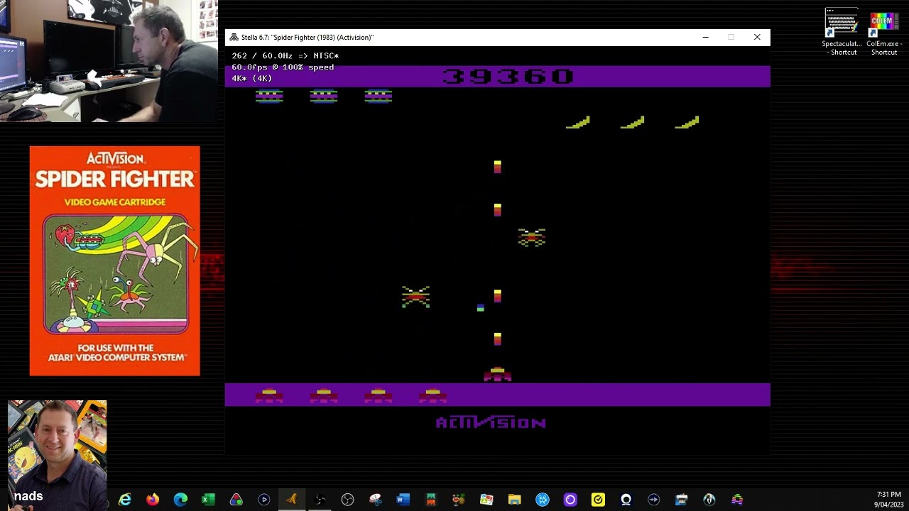 Atari 2600 : Spider fighter MAX SCORE! 900k