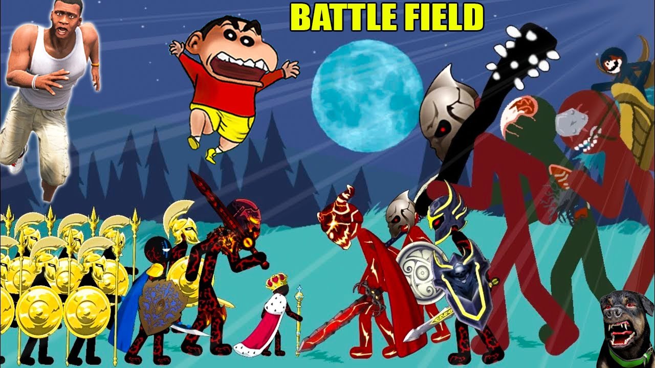 SHINCHAN PLAY STICK WAR BATTLE AND DESTROY ENEMIES CATSLE WITH FRANKLIN | DREAM SQUAD OP