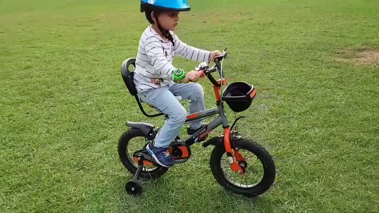 Kid Perfectly Riding A Bike In the Park l