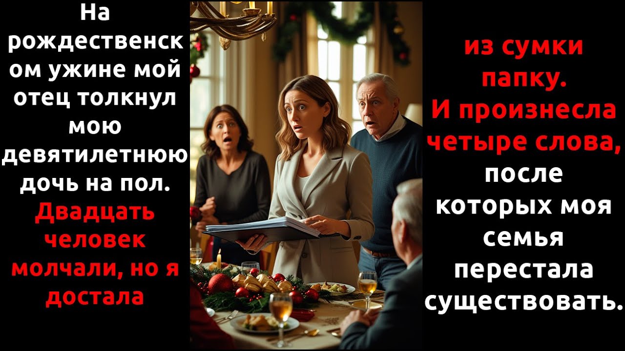 Мой ОТЕЦ толкнул мою 9-летнюю дочь на Рождество — я толкнула ЕГО в ОТВЕТ но по - другому...
