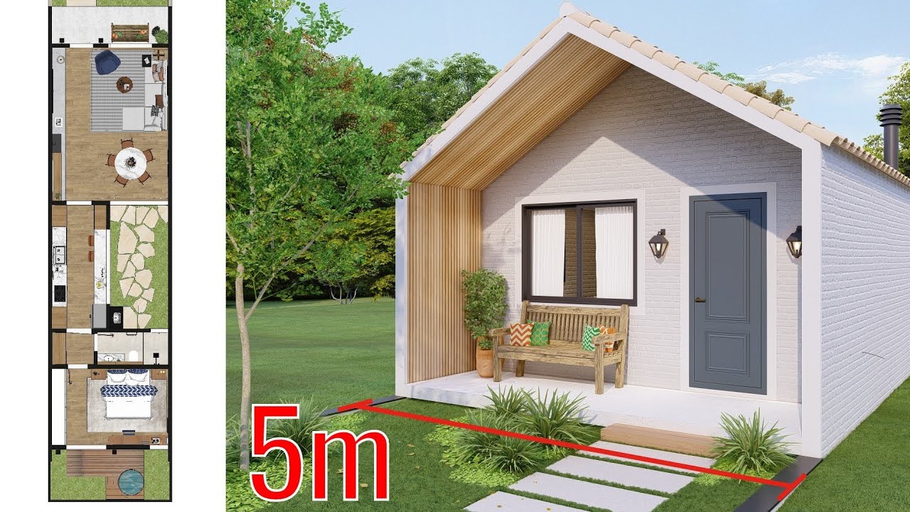 Casa Pequena em Terreno Estreito - 5m de Largura!