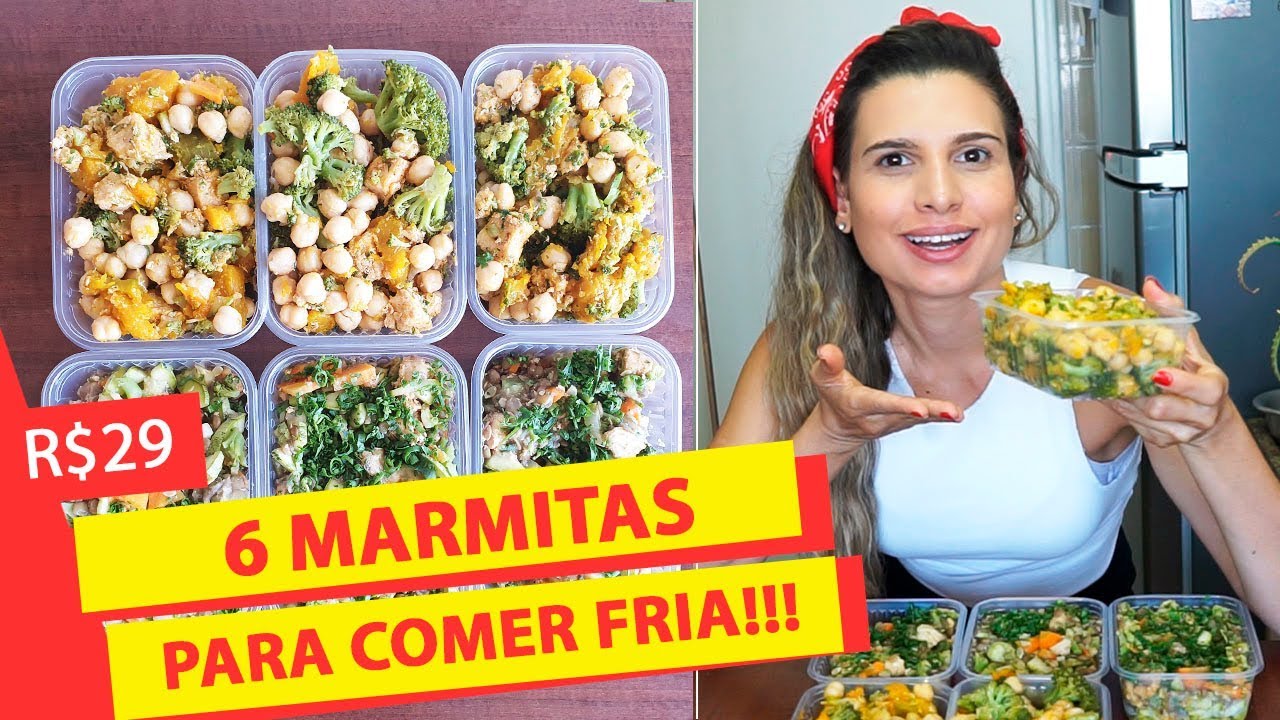 GASTEI R$29,00 E FIZ 6 MARMITAS QUE NÃO PRECISA ESQUENTAR (COMIDA PARA COMER FRIA!) | *receita fit