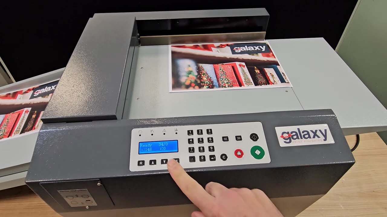 Set up of the Galaxy iCAP 250 Semi-Auto Creasing and Perforating Machine, Producing tear off tickets