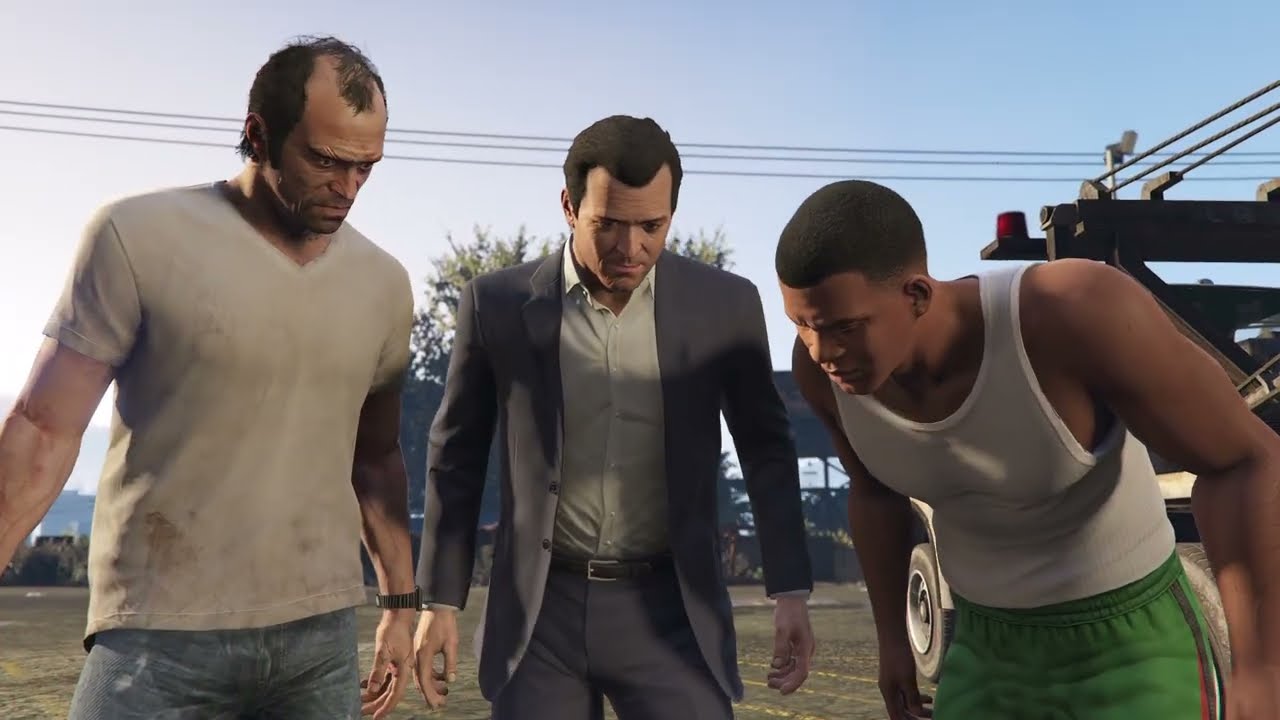 Roubo do carro forte com Trevo michael e Flankli Grand Theft Auto V