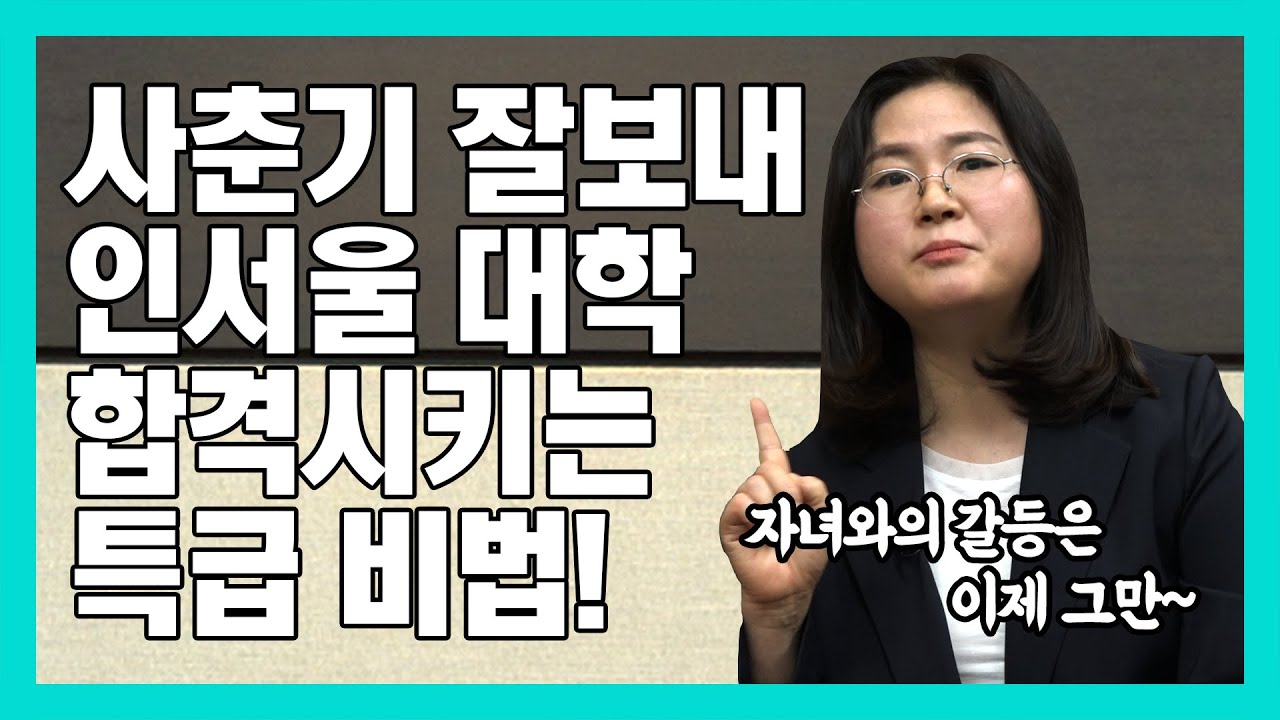 사춘기 자녀 성적때문에 미치는 부모위한 조언[1부](feat.인서울 합격시킨 선배엄마)