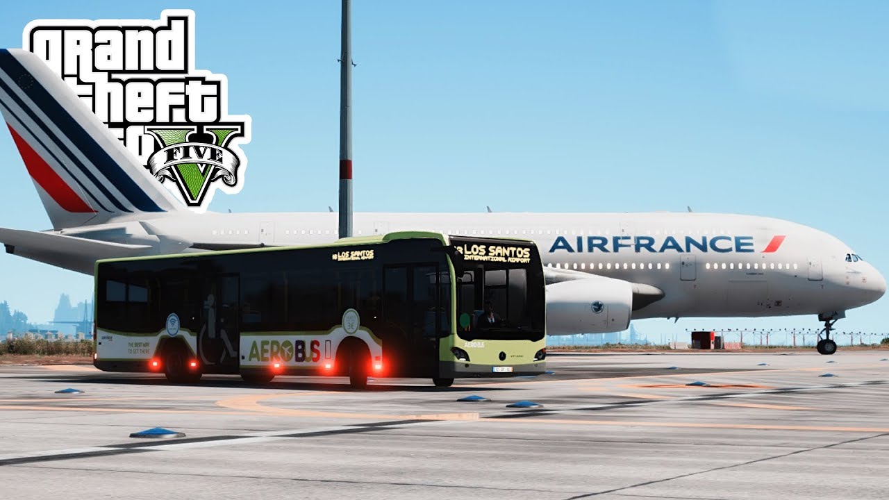 GTA 5 — SHUTTLE BUS am Flughafen — GTA 5 Real Life Mod
