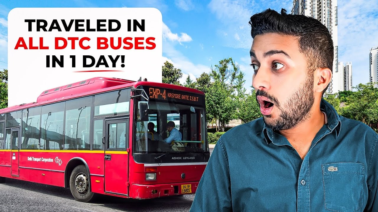DELHI KI HAR DTC BUS ME TRAVEL KIYA EK HI DIN ME! 😲 FULL TOUR + FARE