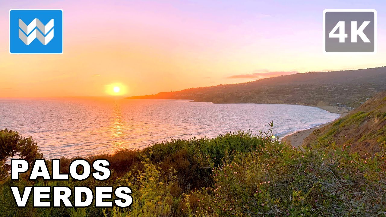 [4K] Sunset Walk at Founders Park in Palos Verdes, California USA (Trump Golf Club) 🎧