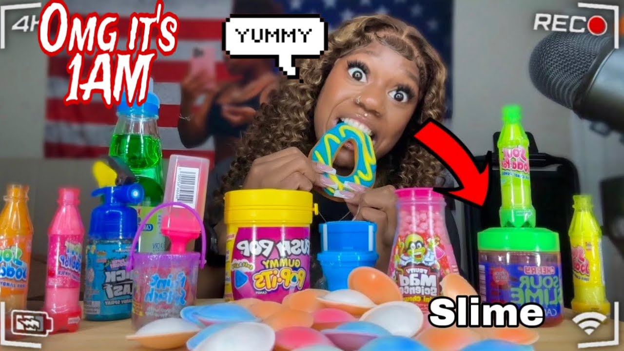 i Tried ASMR... Eating very Weird Candy @ 1am
