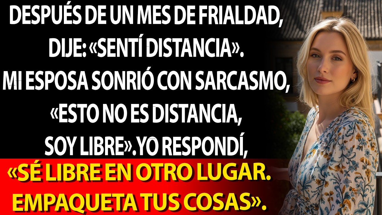 ❄️ Tras semanas de frialdad, dijo: «No es distancia, soy libre».🚪Respondí: «Sé libre en otro lugar».