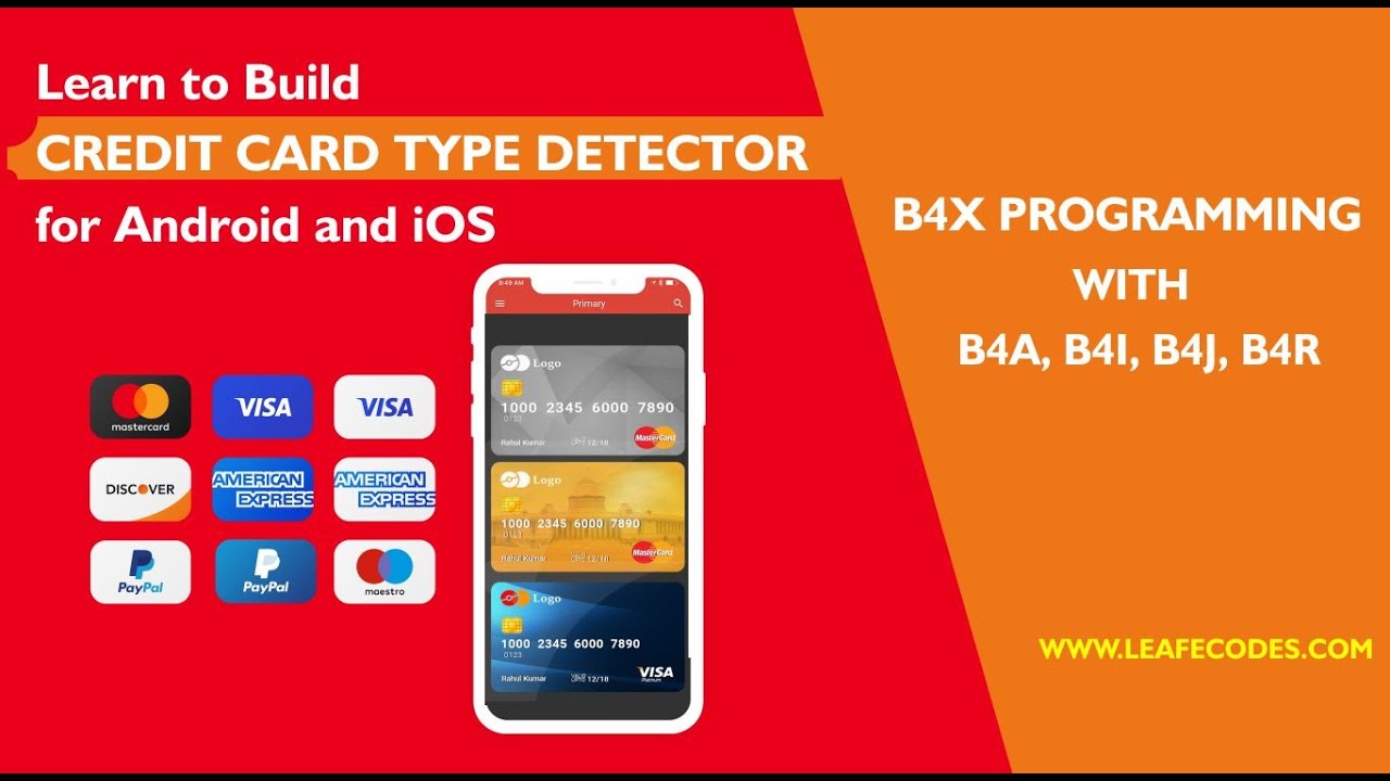 B4X Programming - Learn to Build Credit card detector with B4A or B4i