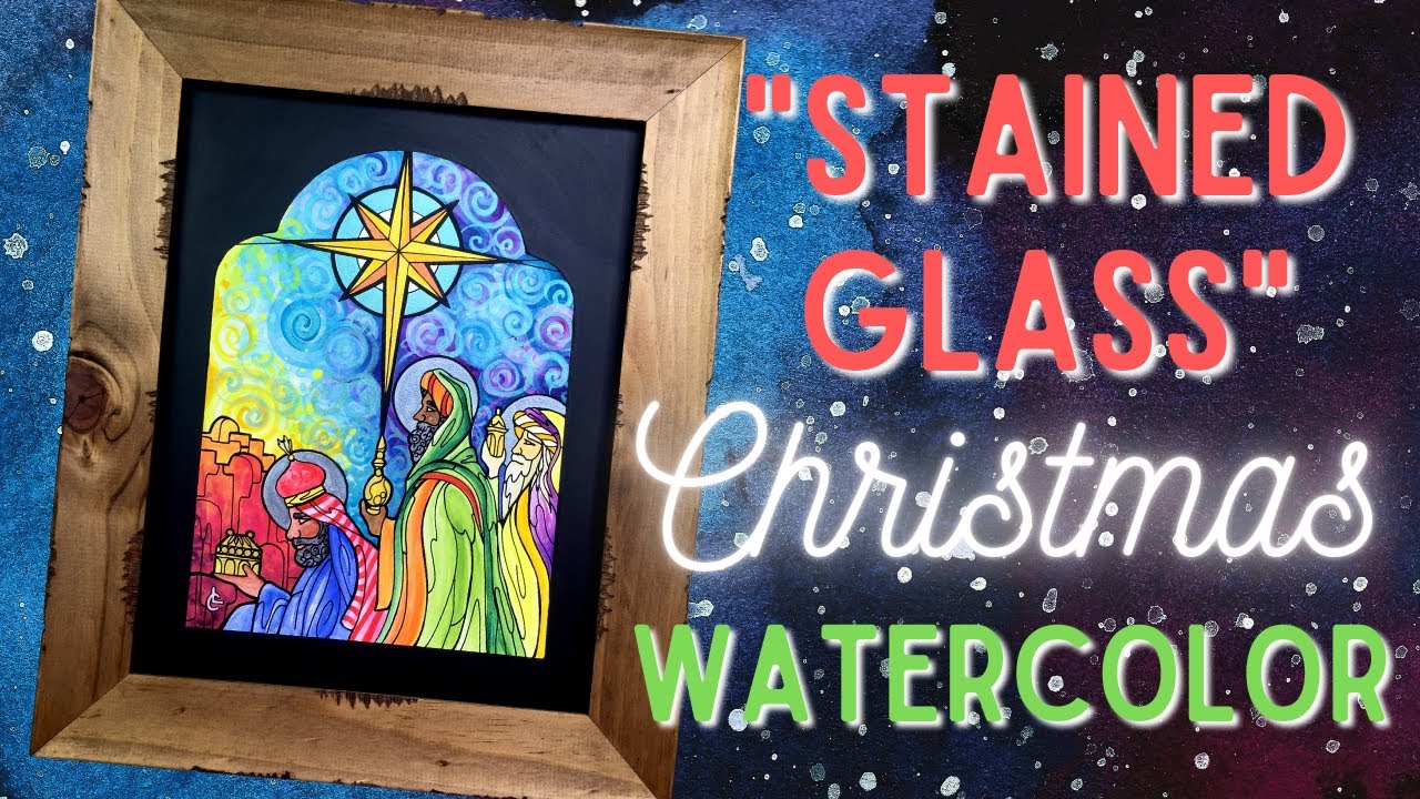 My “Stained Glass” Watercolor Technique | Easy, Laid Back Christmas Painting | Create with Liza