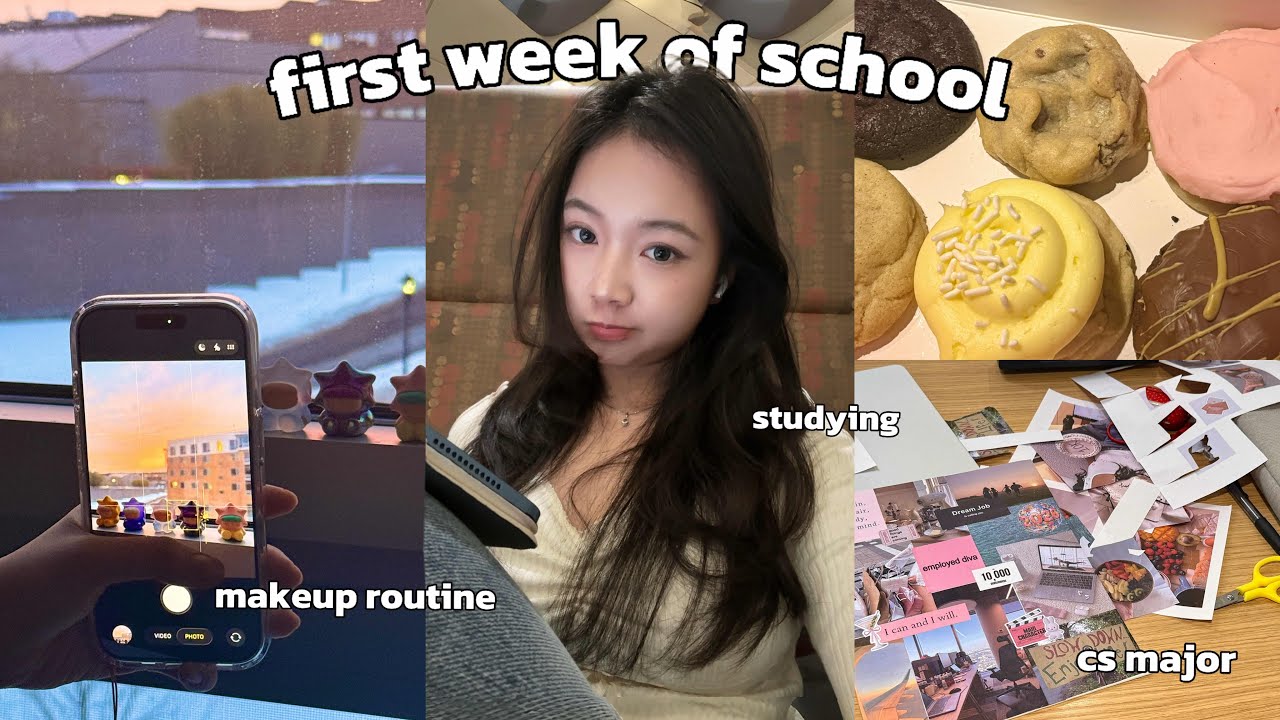 first week of uni vlog 🏫 |settling in, lectures, study days & daily makeup routine