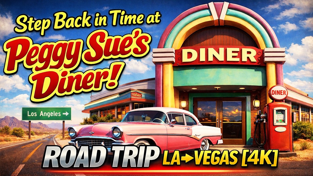 Step Back in Time at Peggy Sue's Diner! A Retro Experience - Road Trip LA to Vegas [4K]