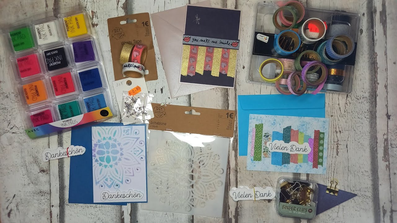 Tedi-, Woolworth & Action-Haul: Stempelkissen, Washitapes, Stencil, Clips mit Tipps & Tricks